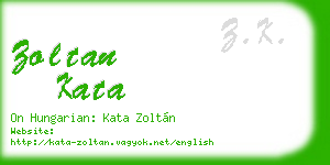 zoltan kata business card